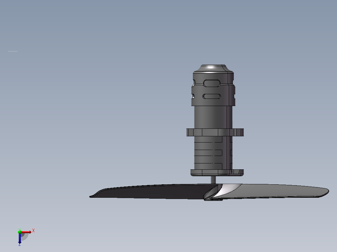 扇叶SW三维模型俯视图