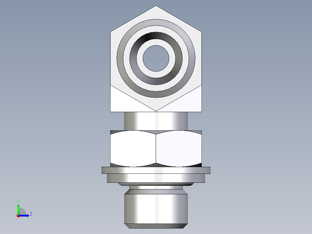 卡套式工业通用硬管接头EO_Adjustable_locknut_branch_tee_TEE06LROMDCF左视图