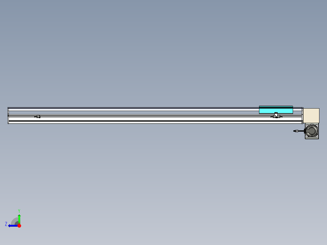 同步带滑台-半封闭B22H-L100-C-S1600-LD-P75-D3-N5右视图