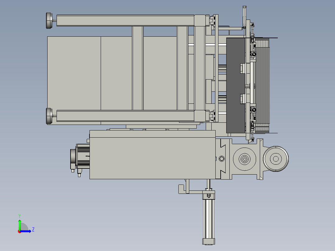 零件加工自动上下料设备左视图
