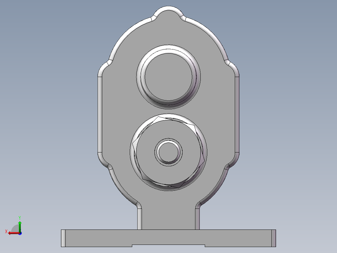齿轮油泵模型后视图