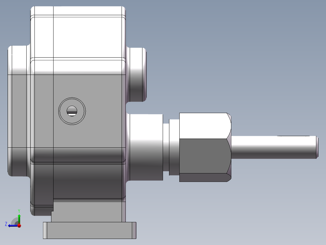齿轮油泵模型右视图