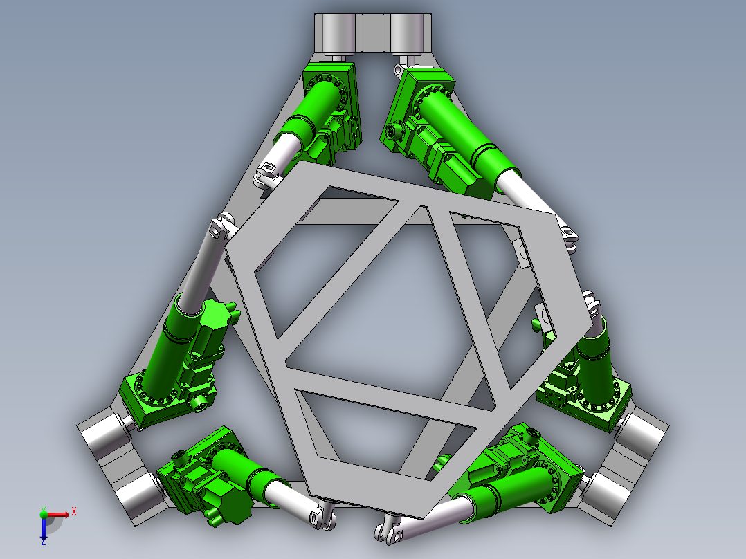 六自由度平台设计俯视图