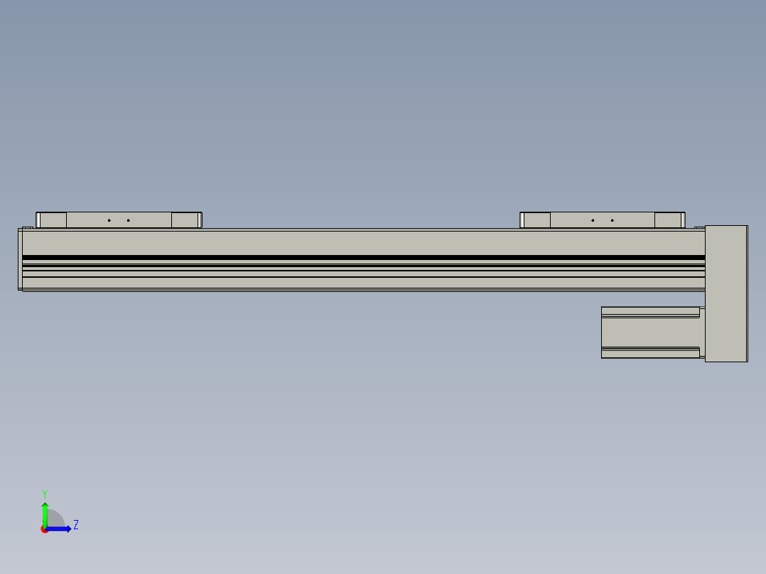 直线模组LHC14-S500-D设计图纸左视图