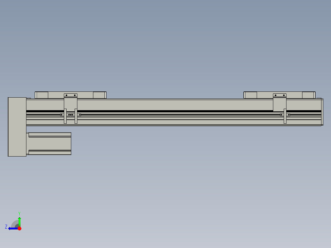 直线模组LHC14-S500-D设计图纸右视图