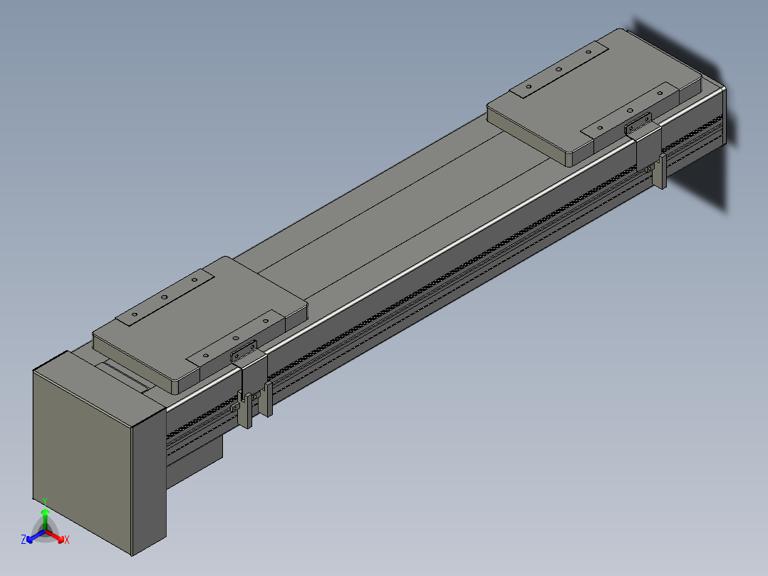 直线模组LHC14-S500-D设计图纸正等轴测图