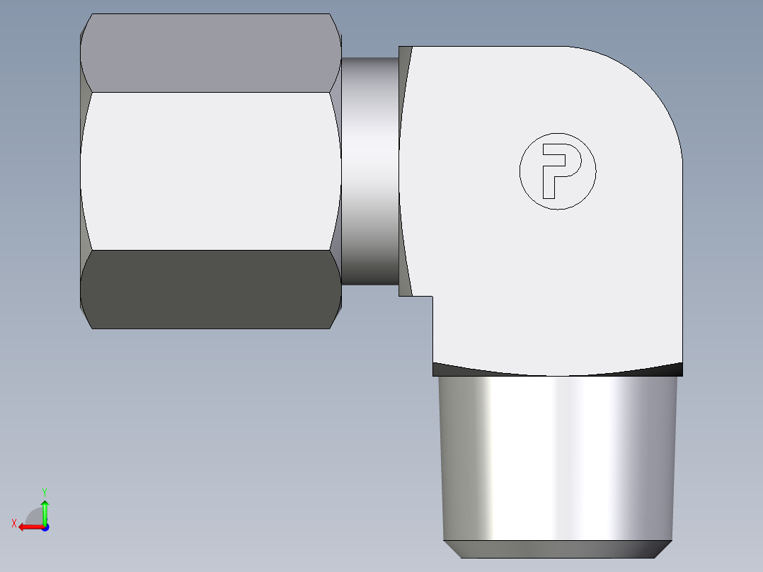 卡套式工业通用硬管接头EO_Male_stud_elbow_WE06LLMCF后视图