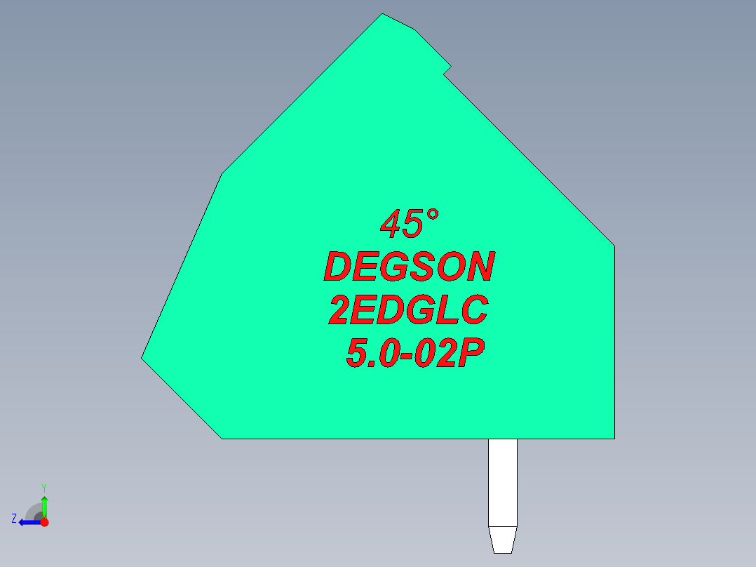 DEGSON 2EDG 系列 5.0mm 可插拔接线端子组-2EDGLC-5.0-02P-14-00AH右视图
