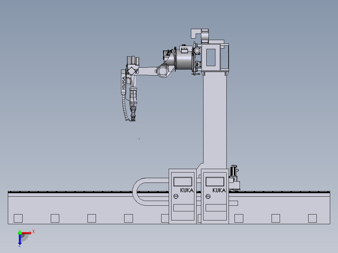龙门架数控加工俯视图