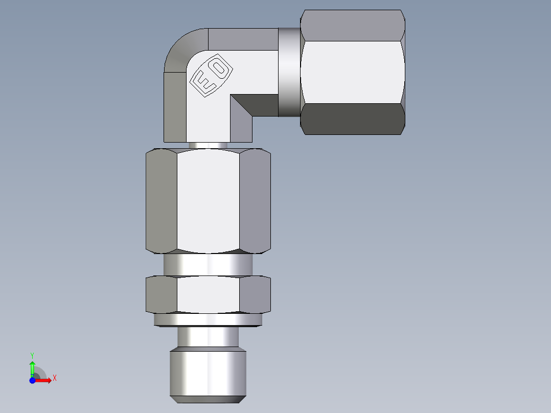 卡套式工业通用硬管接头EO_Assembled_adjustable_standpipe_elbow_EVW06SM71前视图