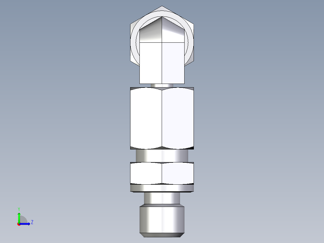 卡套式工业通用硬管接头EO_Assembled_adjustable_standpipe_elbow_EVW06SM71左视图