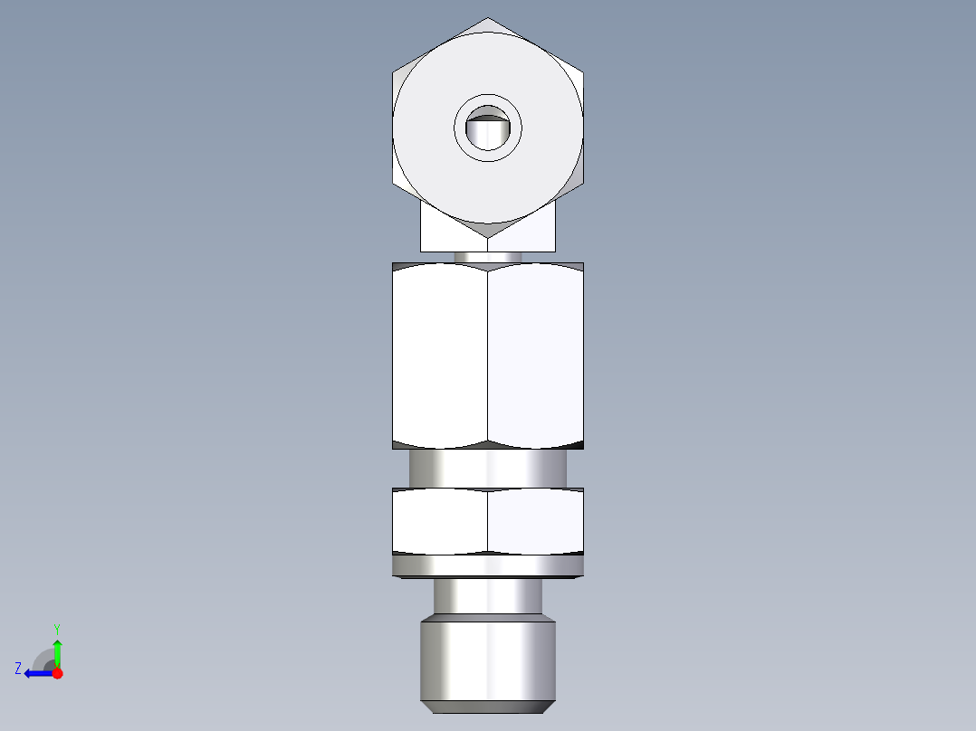 卡套式工业通用硬管接头EO_Assembled_adjustable_standpipe_elbow_EVW06SM71右视图