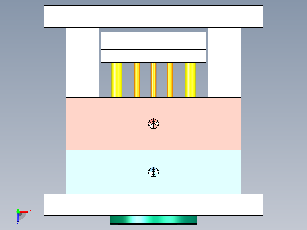 拉链头注塑模具设计含UG三维二维说明俯视图