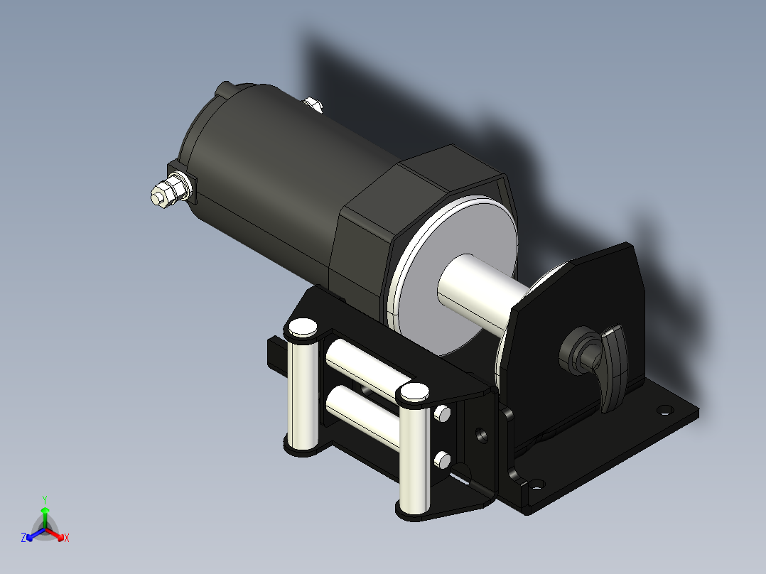 亚马逊 12VDC 绞盘 2000 磅--stp正等轴测图
