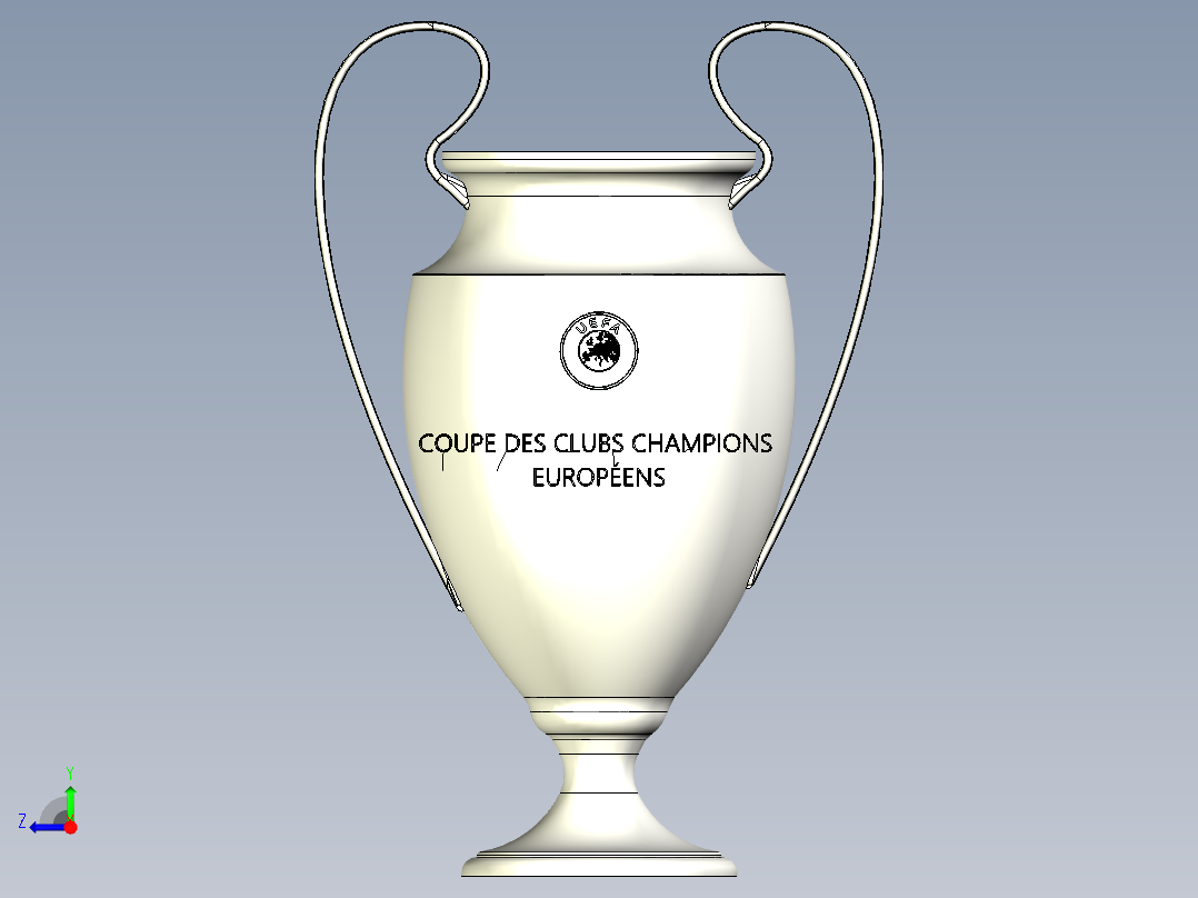 欧洲冠军联赛杯右视图