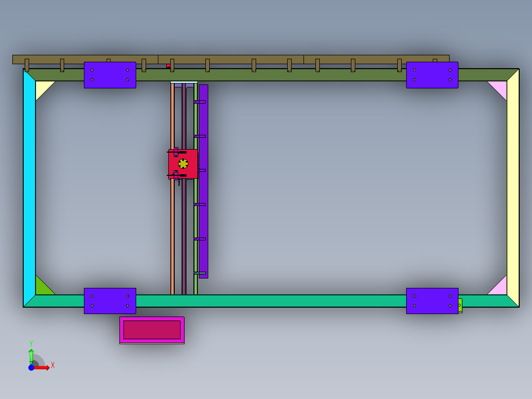 电线卷料搬运三维龙门机械手前视图