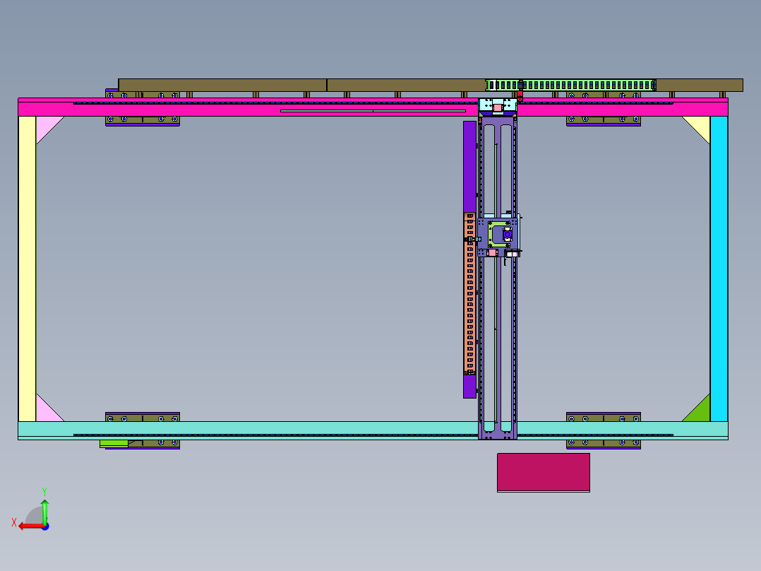 电线卷料搬运三维龙门机械手后视图