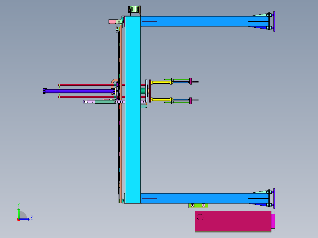 电线卷料搬运三维龙门机械手左视图