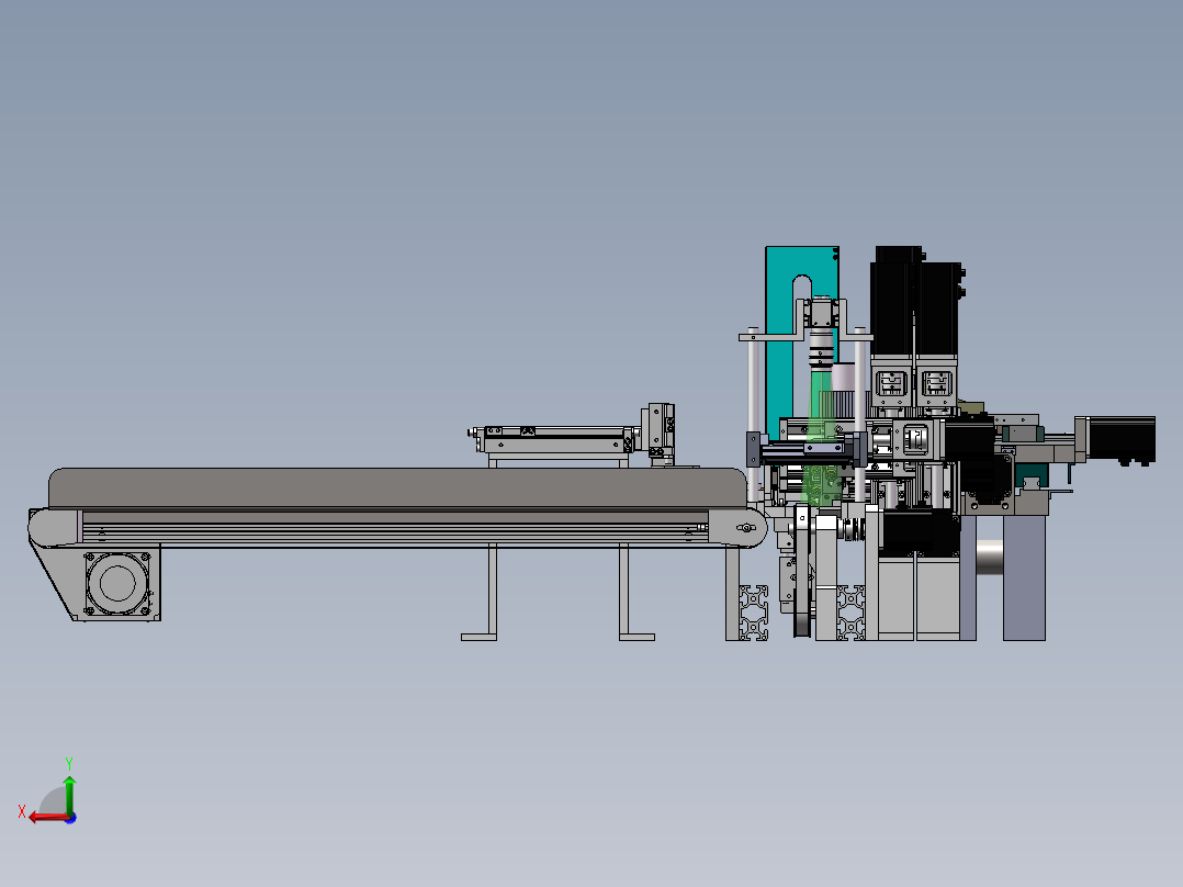 铣槽挑线机3D图纸 K17 非标自动化设备3D图纸3D模型后视图