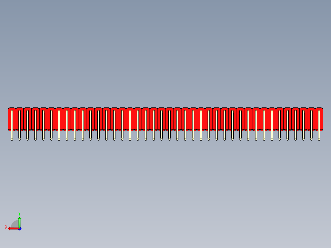 彩色公排针 100mil 2.54mm 系列-DS1022_red_3x40p_100mil_TypeD_rev1.0后视图