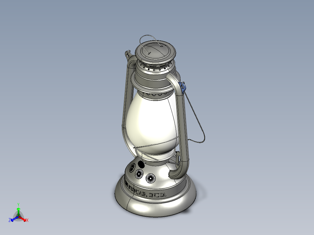 煤油提灯正等轴测图