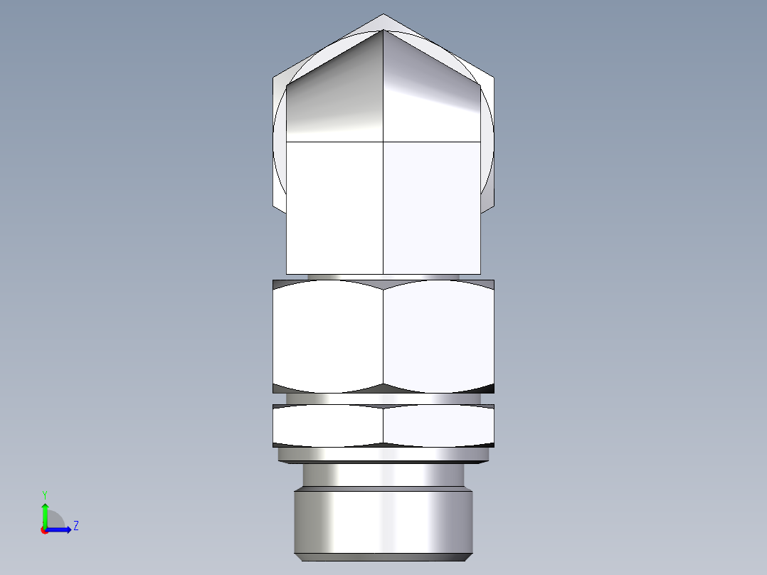 卡套式工业通用硬管接头EO_Assembled_adjustable_standpipe_elbow_EVW28LM71左视图
