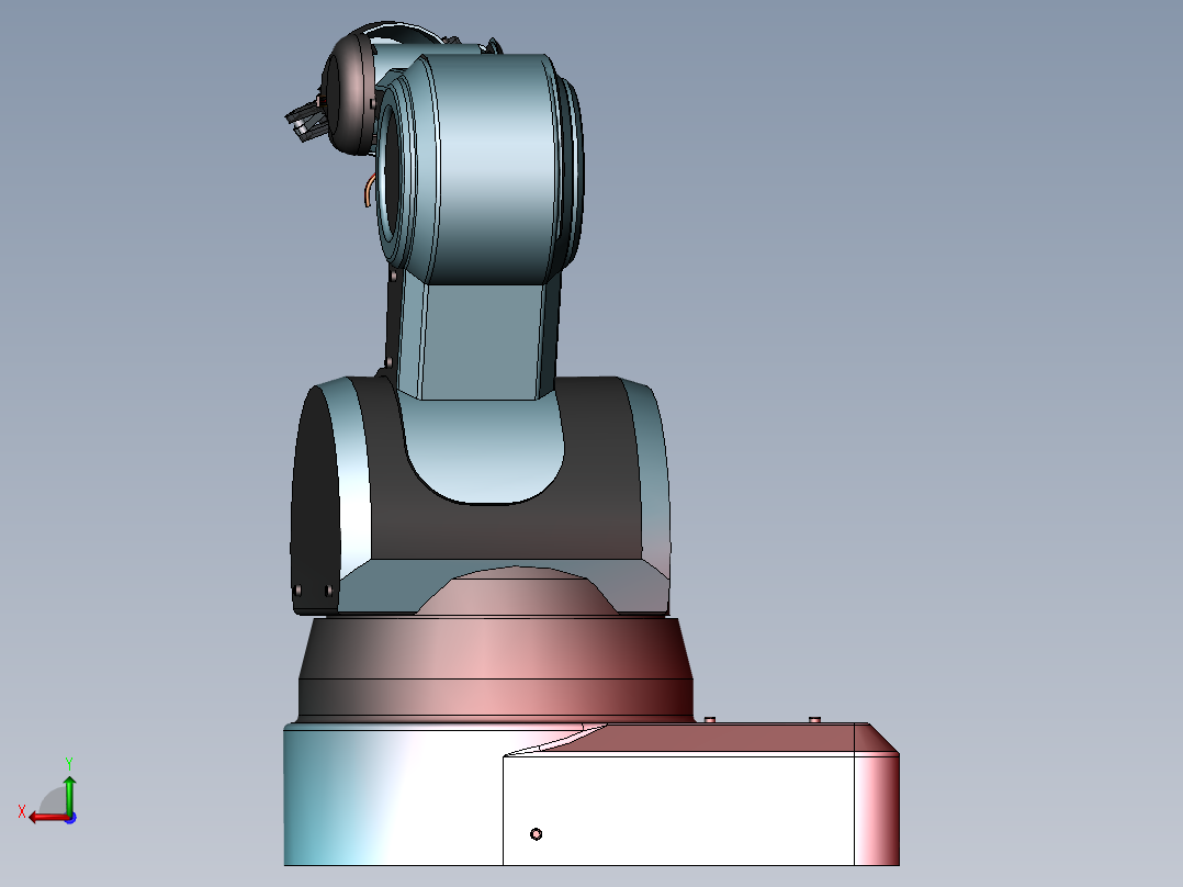 工业机械手3D图纸 机械设计参考资料设计素材后视图