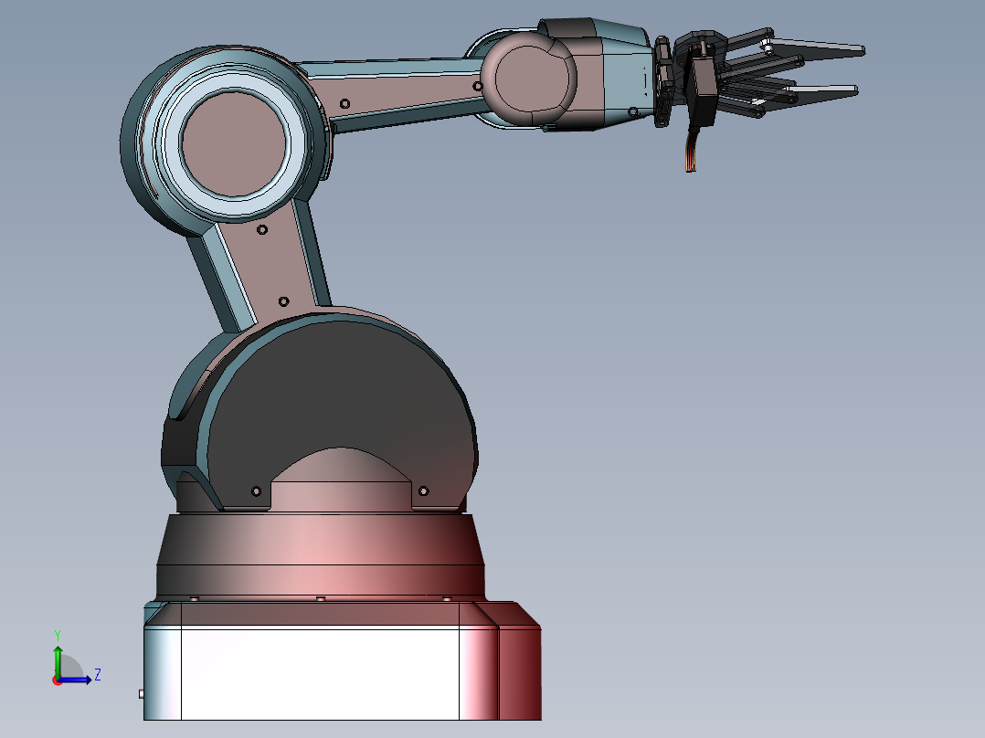 工业机械手3D图纸 机械设计参考资料设计素材左视图