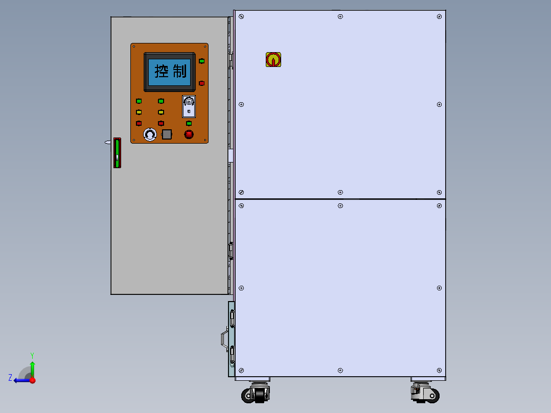 真空覆膜机三维SW模型右视图