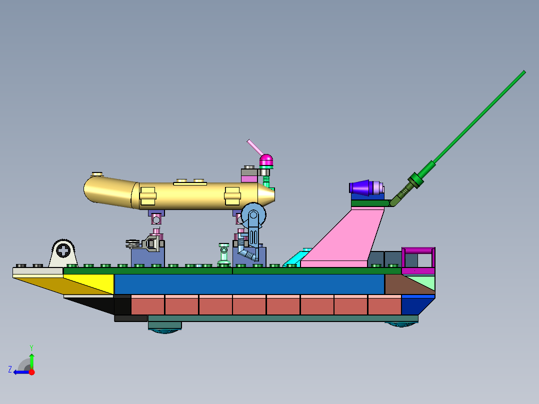 积木启蒙救援舰艇右视图