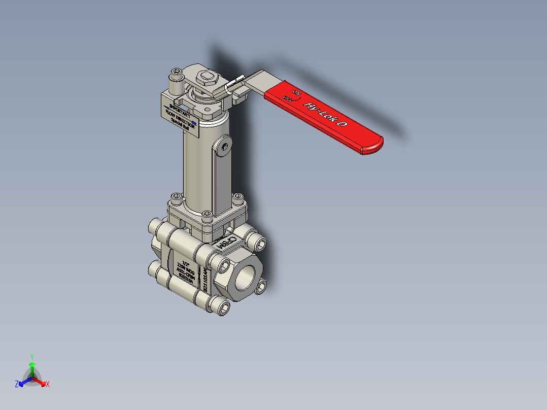Hy-Lok 2通球阀HSO系列，3件式，G1-2英寸内螺纹，100毫米阀杆加长件