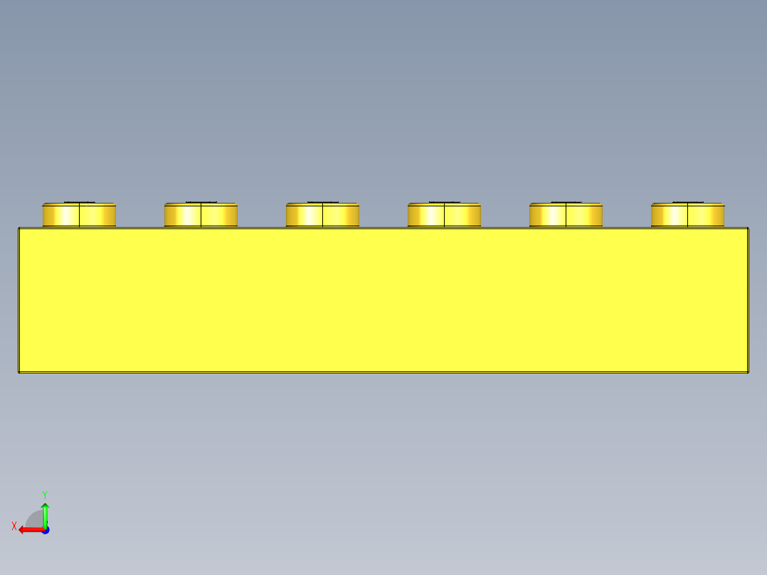 乐高套装 4421基本积木-4181143 - 2456 - 44237 Bright Yellow Brick 2 x 6.STEP后视图