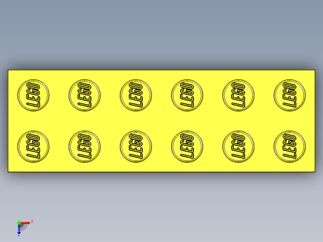 乐高套装 4421基本积木-4181143 - 2456 - 44237 Bright Yellow Brick 2 x 6.STEP俯视图