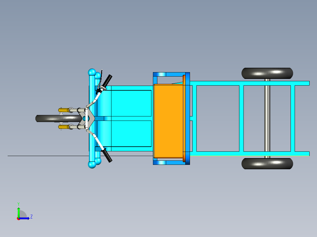 电动三轮车架--stp左视图