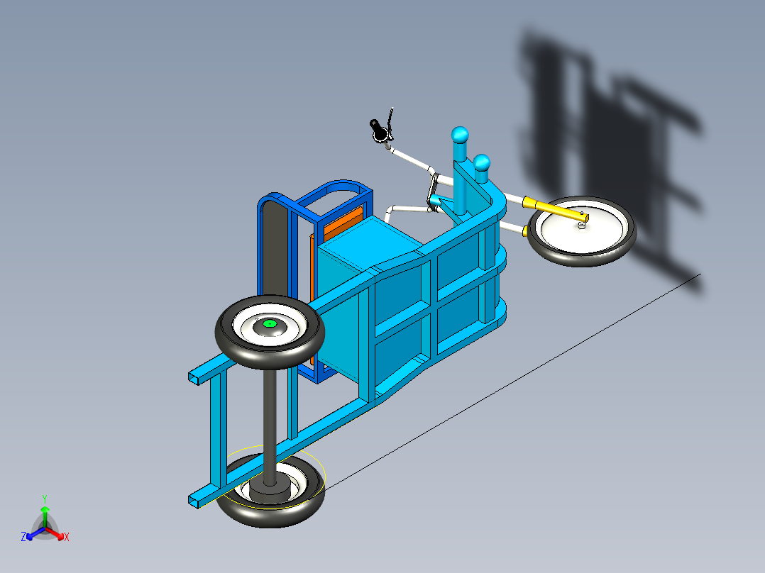 电动三轮车架--stp正等轴测图