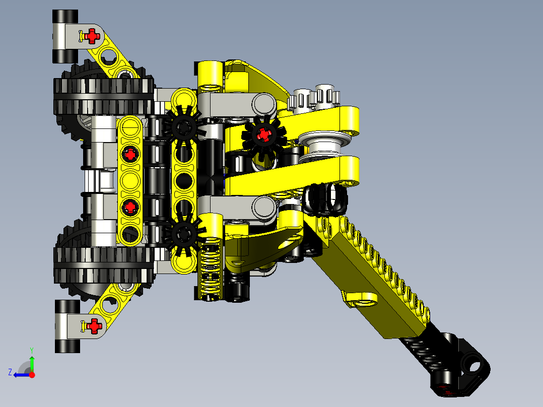 LEGO乐高机械组小型移动式起重机右视图