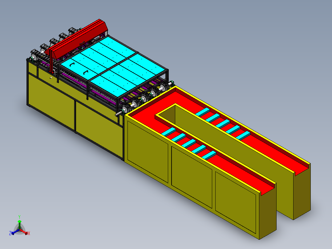 铰链式传送线sw17可编辑正等轴测图