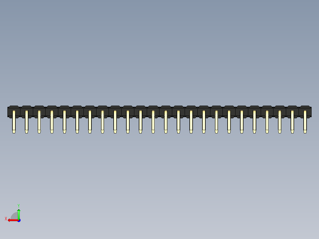 彩色公排针 100mil 2.54mm 系列-DS1022_black_1x24p_100mil_TypeD_rev1.0后视图