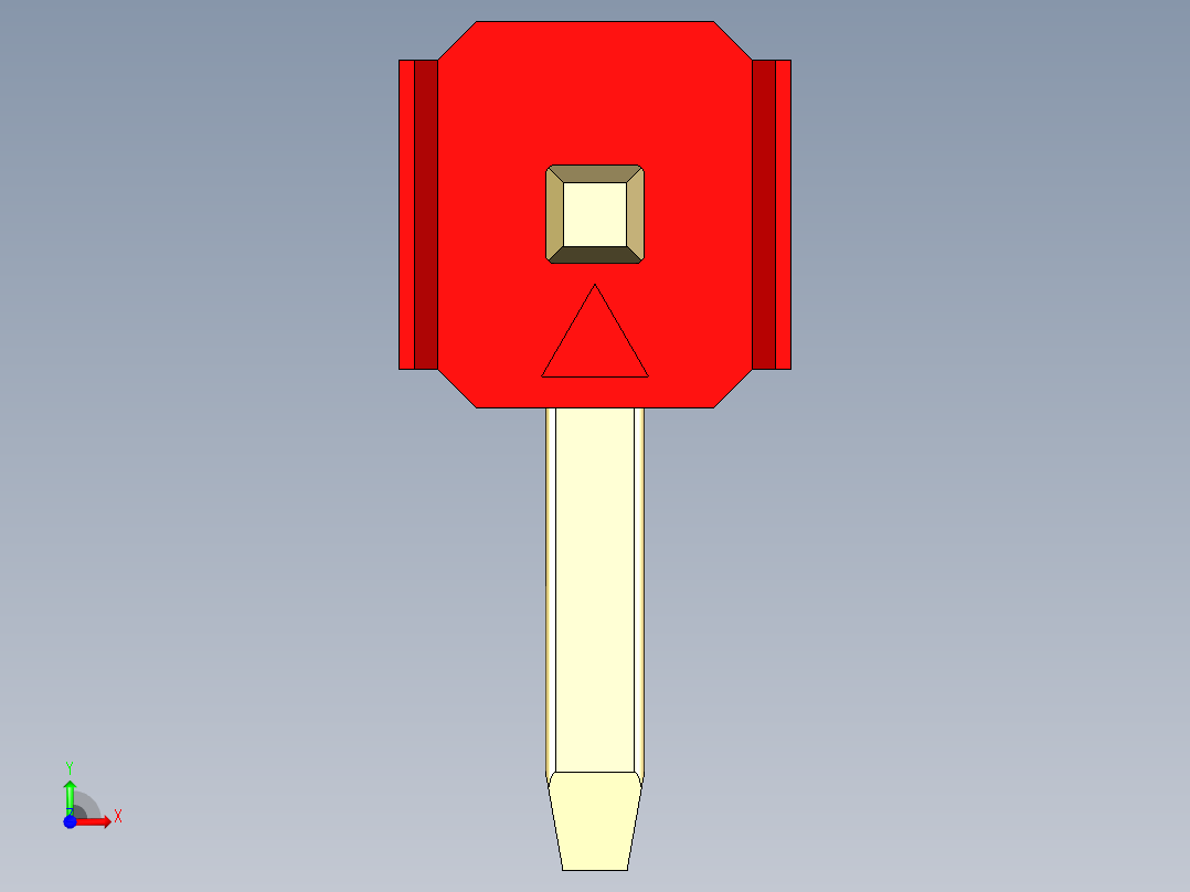 彩色公排针 100mil 2.54mm 系列-DS1022_red_1x01p_100mil_TypeD_rev1.0前视图