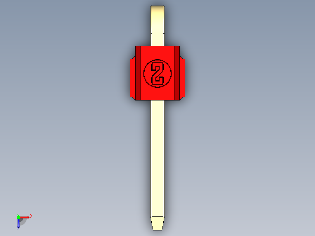 彩色公排针 100mil 2.54mm 系列-DS1022_red_1x01p_100mil_TypeD_rev1.0俯视图