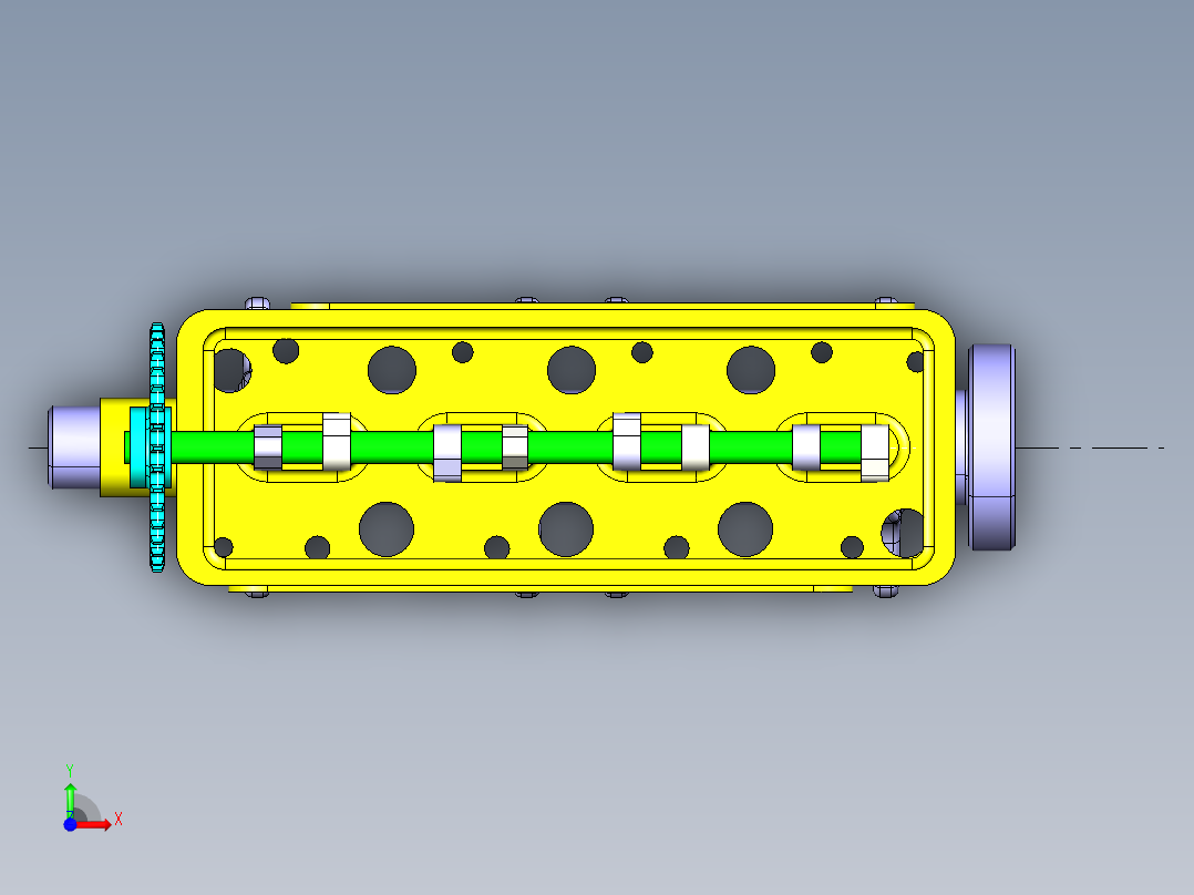 发动机活塞和曲轴运动前视图
