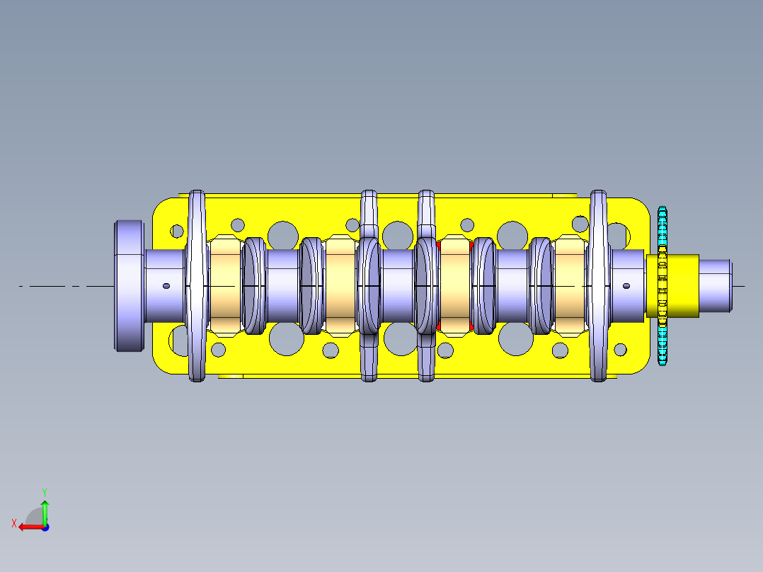发动机活塞和曲轴运动后视图