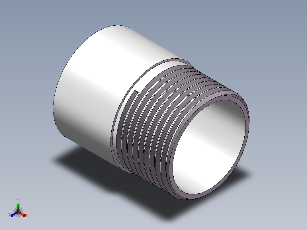 丝头-单外丝 DN25正等轴测图
