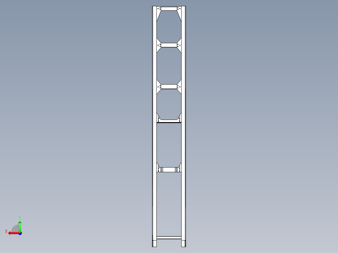 轻卡车架设计 轻型卡车货车车架设计（含CAD图纸、CATIA三维模型、说明书）后视图