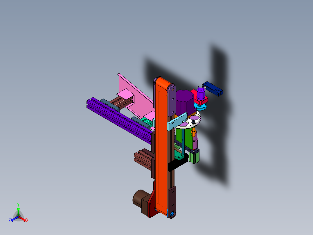 圆瓶印前火焰处理烧瓶机正等轴测图