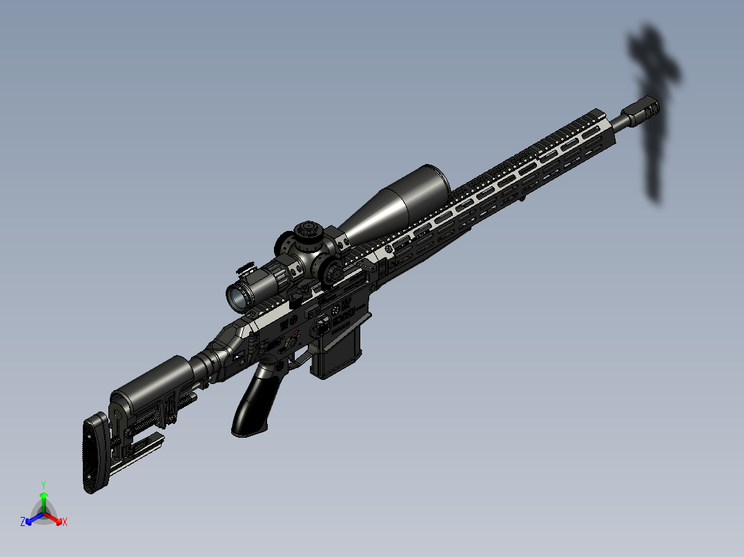 手枪左轮冲锋枪老式狙击步枪设计3D图纸perun-bs1 STP