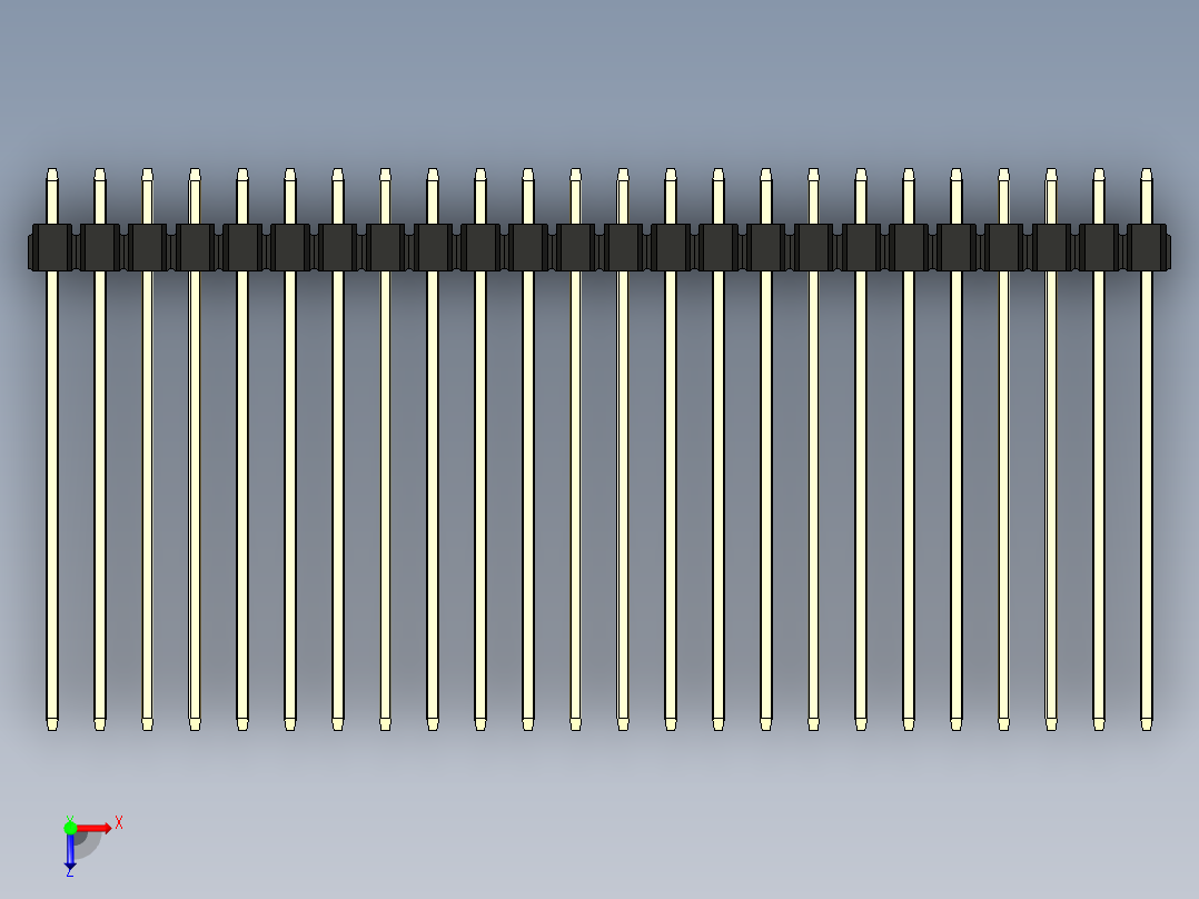 彩色公头100mil（2.54mm）系列-DS1021_black_1x24p_100mil_Type43_rev1.0俯视图