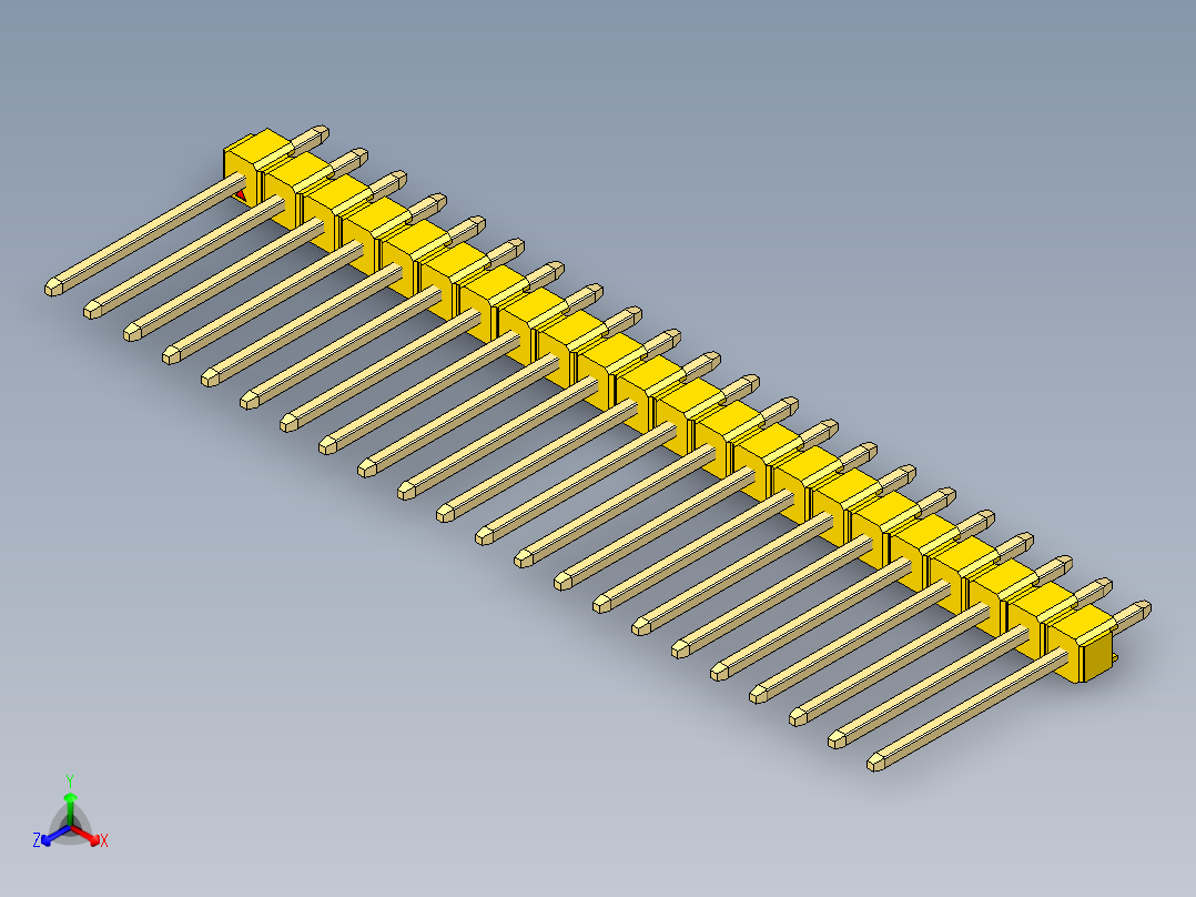 彩色公头100mil（2.54mm）系列-DS1021_yellow_1x22p_100mil_Type5_rev1.0