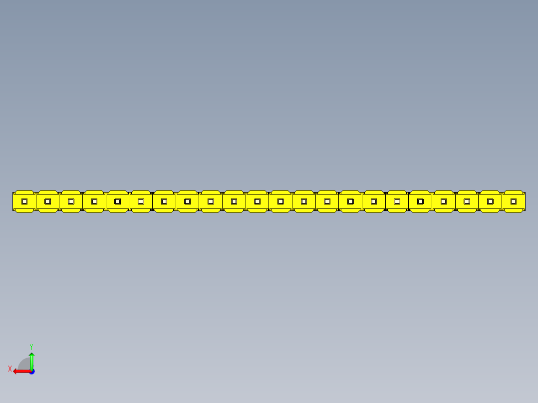 彩色公头100mil（2.54mm）系列-DS1021_yellow_1x22p_100mil_Type5_rev1.0后视图