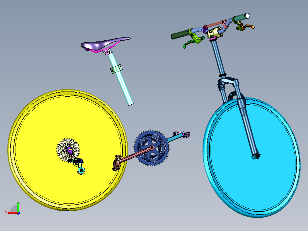实心公路自行车后视图